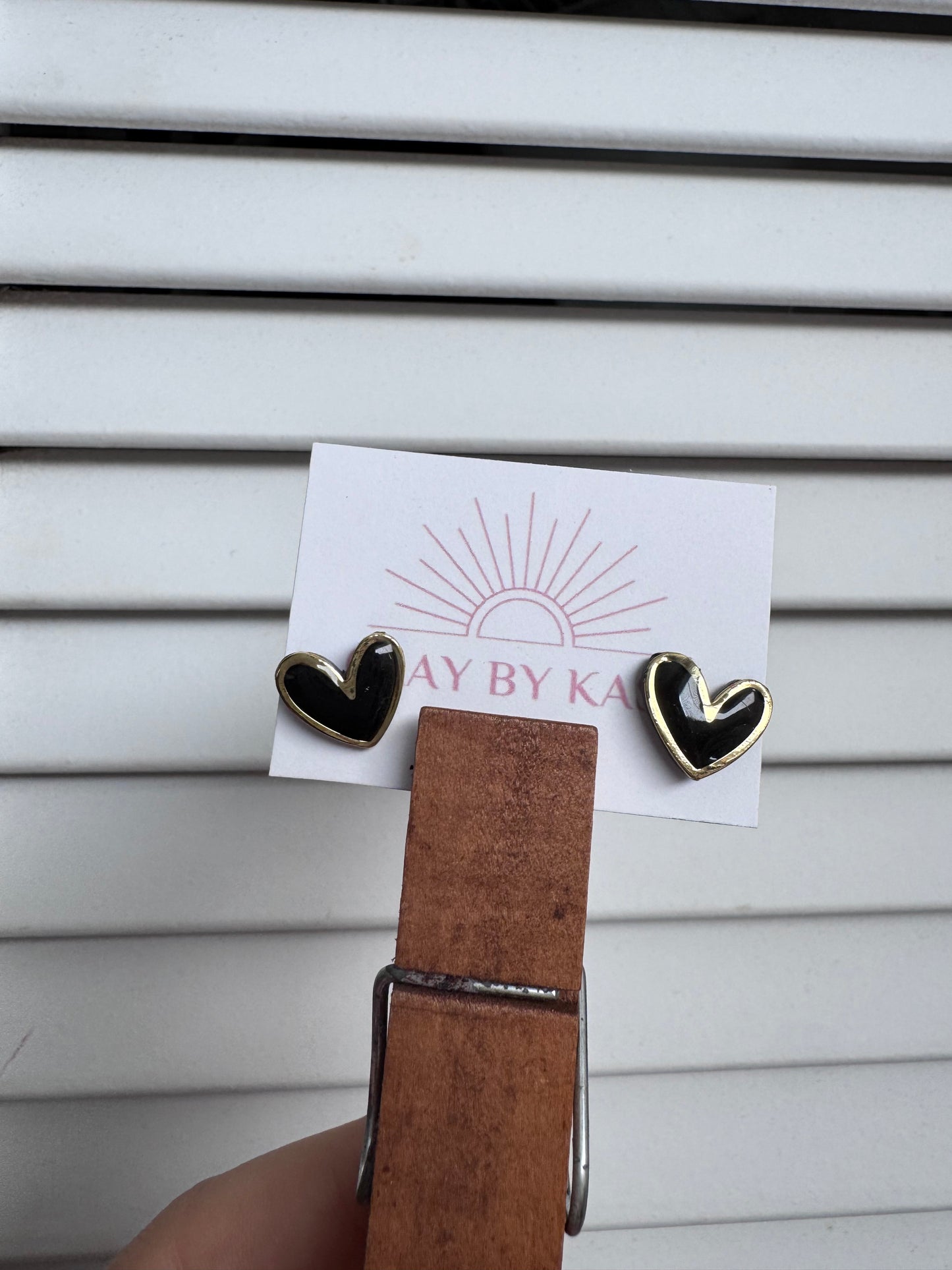 Gold heart studs