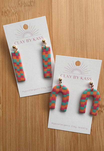 Checkered Spring Earrings