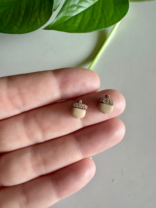 Tiny Acorn Studs
